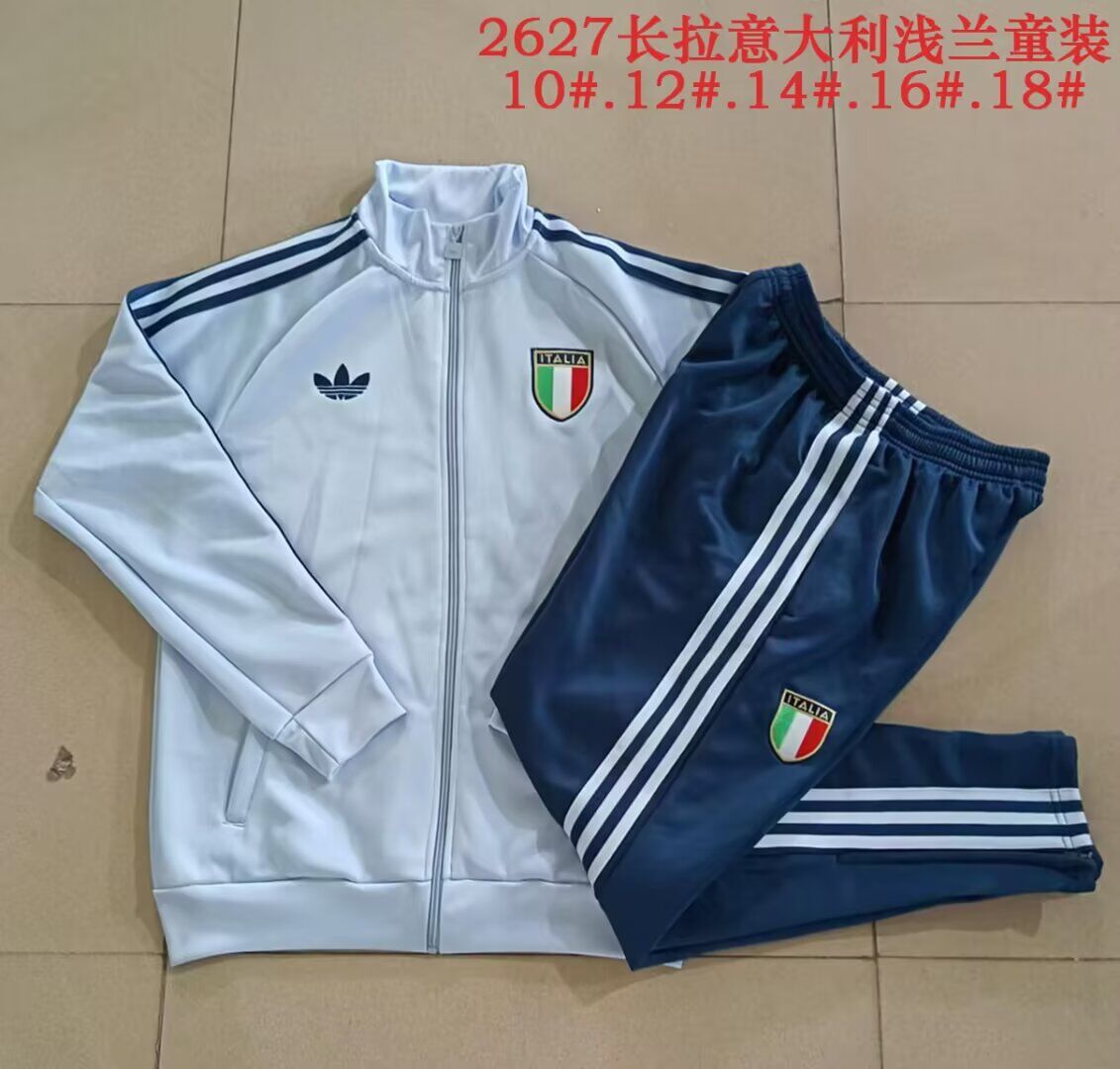 Kids Italy 26/27 Tracksuit - Light Blue/Dark Blue